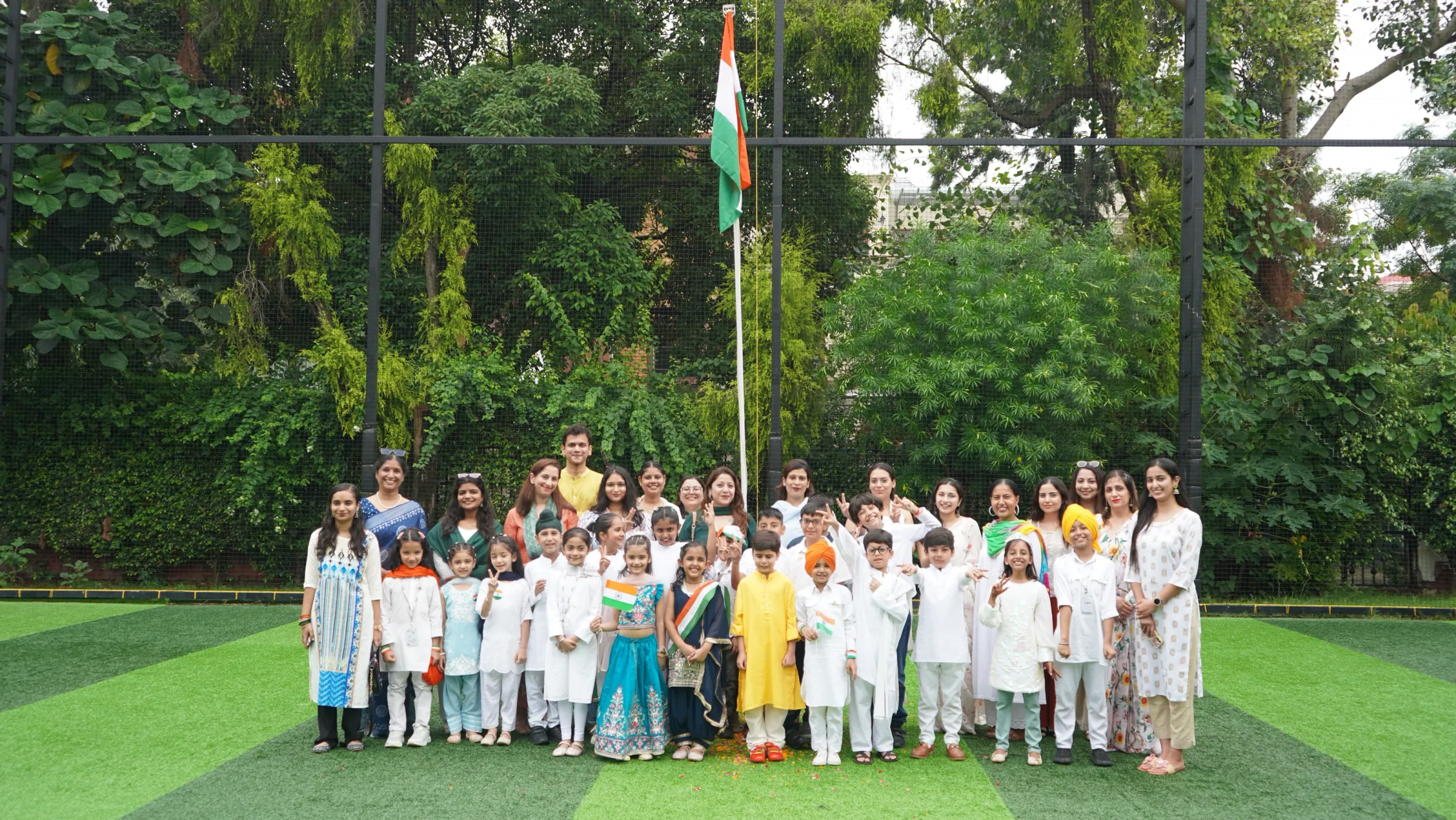Students, families and educators gathered on the SOVO turf for Independence Day